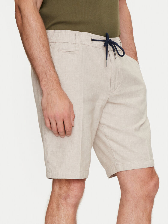 Bugatti Bugatti Pantaloncini di tessuto 4029 56419A Beige Regular Fit