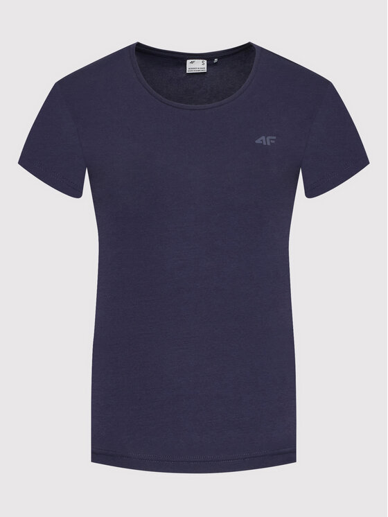 4F 4F T-Shirt H4L22-TSD350 Granatowy Regular Fit