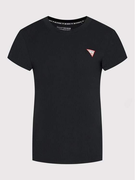 Guess Guess T-Shirt Mini Triangle W1YI0Z J1311 Černá Slim Fit