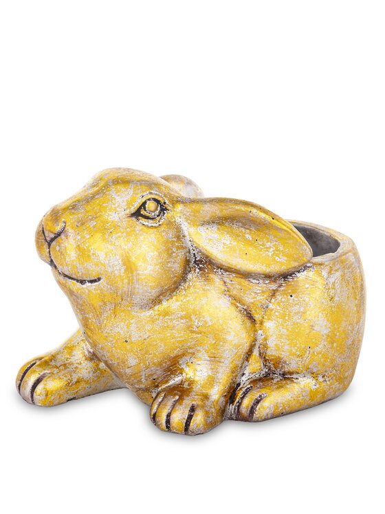 MIAhome MIAhome Osłonka cementowa 15x13x22 cm KRÓLIK Złoty