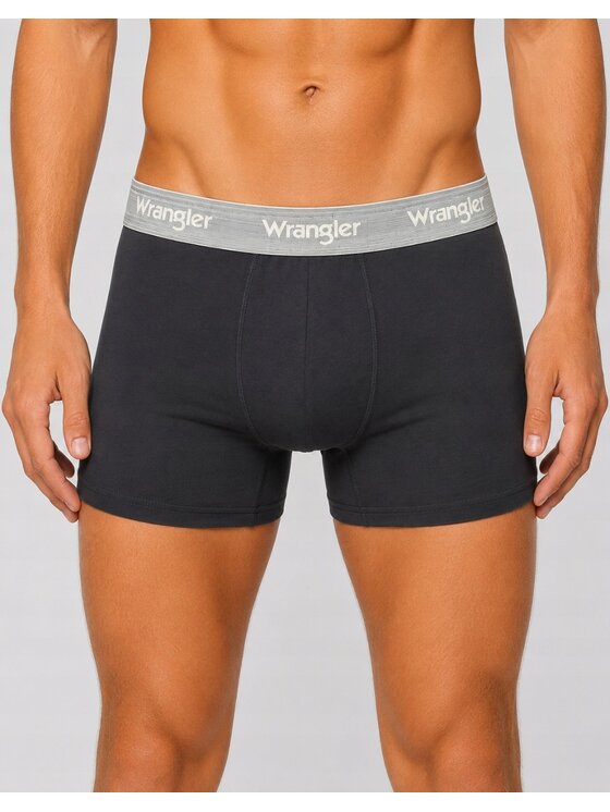 Wrangler Wrangler Bokserki Wren 3 Pack Cotton Elastane Button Fly Trunks Niebieski