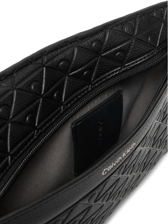 Calvin Klein Calvin Klein Geantă crossover Emblem Aop Emboss Square Sling LV04D3277G Negru