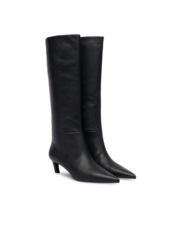 Calvin Klein Calvin Klein Čižmy Ess Kitten Heel Long Boots HW0HW02690 Čierna