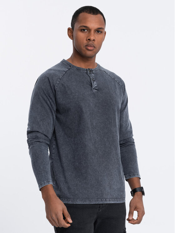 Longsleeve Ombre, Rozmiar S, Granatowy, OM-LSWL-22FW-001