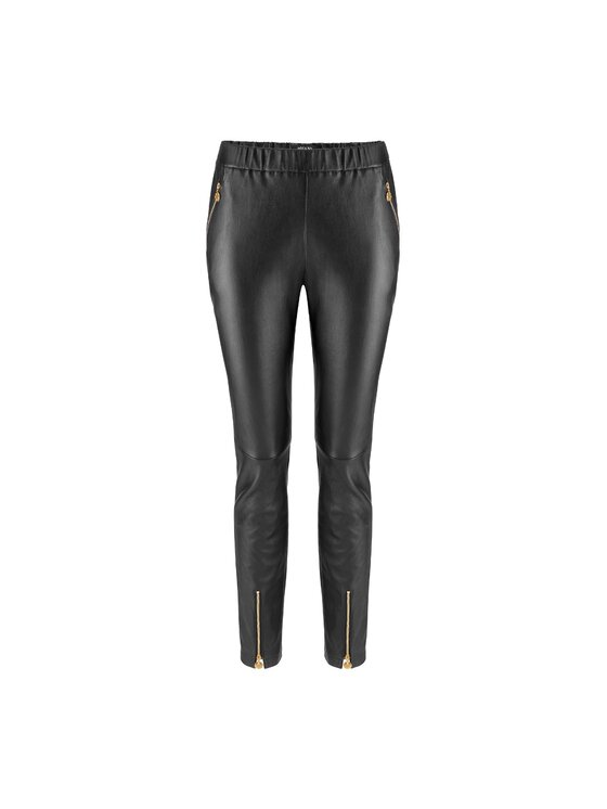 La Mania La Mania Kožené kalhoty ARGEN 2 Černá Classic Fit