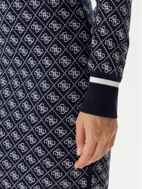 Guess Guess Sukienka dzianinowa W5BK25 Z3JD2 Granatowy Slim Fit