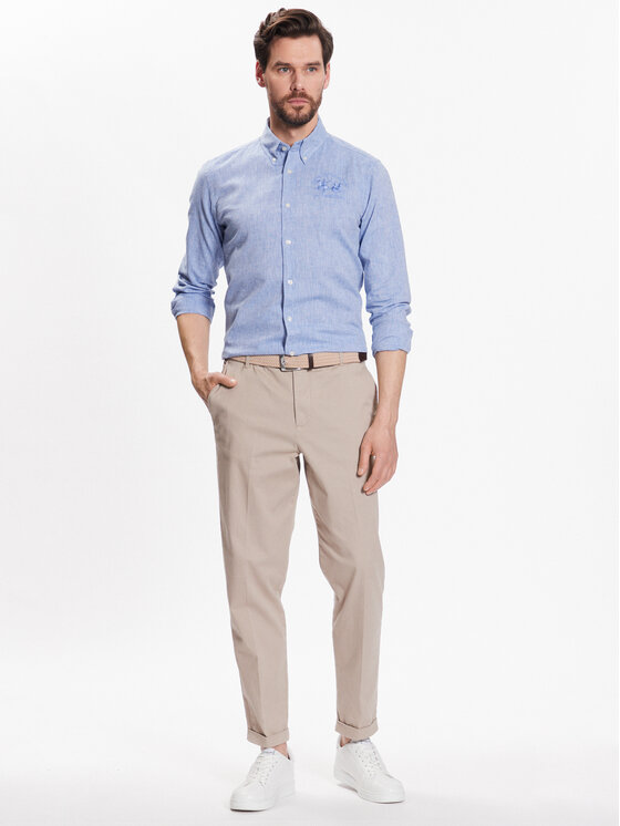 La Martina La Martina Hemd VMC004 TL072 Blau Slim Fit