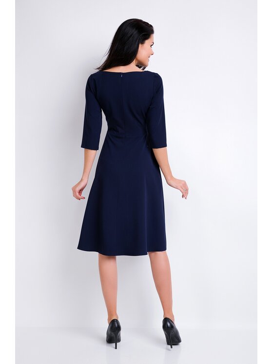 Awama Awama Sukienka codzienna A157 Granatowy Basic Fit
