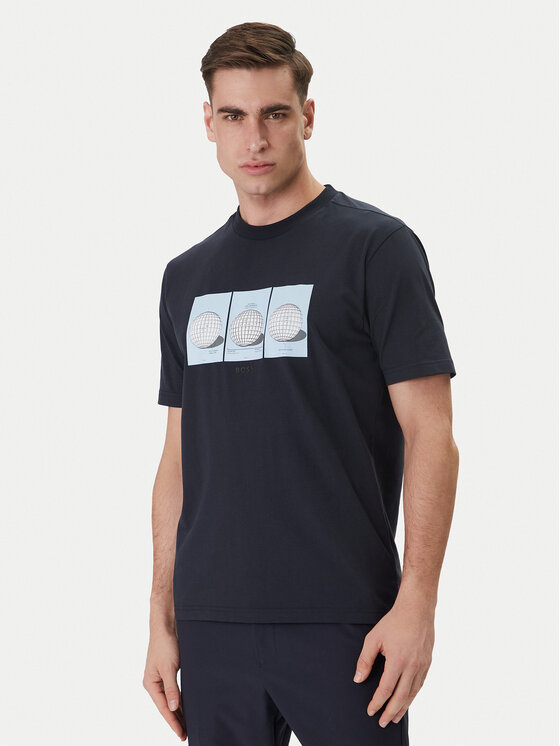 BOSS Tricou Terrace Photo 50559353 Bleumarin Relaxed Fit