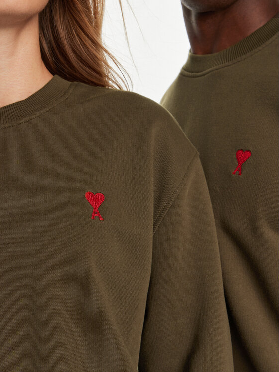 AMI Paris AMI Paris Majica dugih rukava USW035730 Smeđa Regular Fit