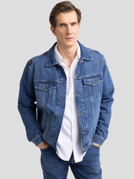 BIG STAR BIG STAR Kurtka jeansowa Charlie 489 Niebieski Basic Fit