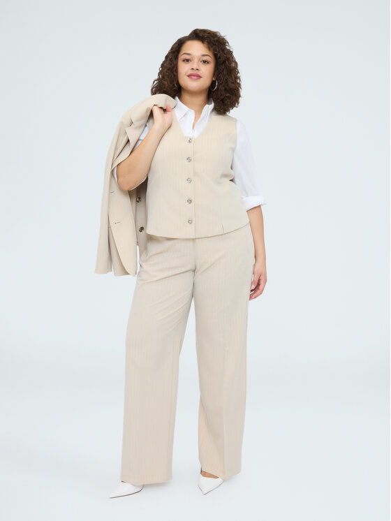 Fiorella Rubino Fiorella Rubino Gilet L001T100069N0R2 Crema Regular Fit