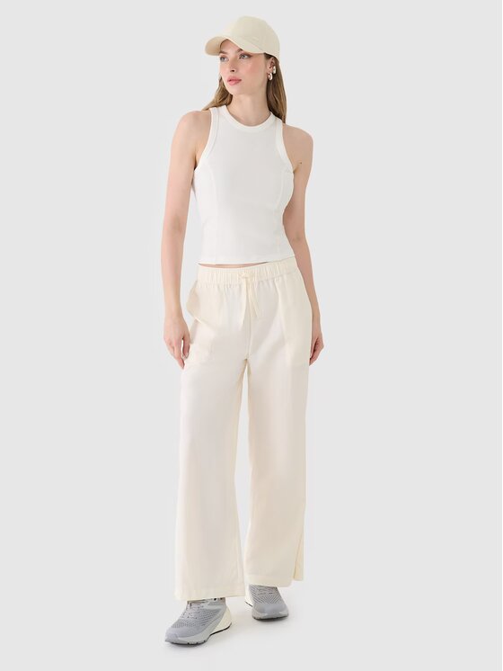 4F 4F Top 4FWSS25TSLEF119-11S Biały Slim Fit