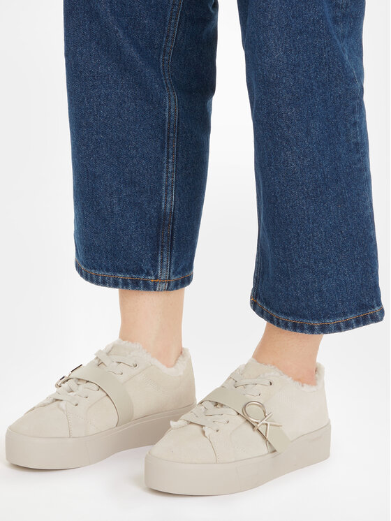 Calvin Klein Calvin Klein Снікерcи Fltfrm Cupsole Lt W/Hw Sue Wl HW0HW01820 Бежевий