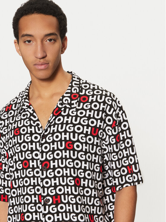 HUGO HUGO Camicia Beach 50540065 Nero Regular Fit