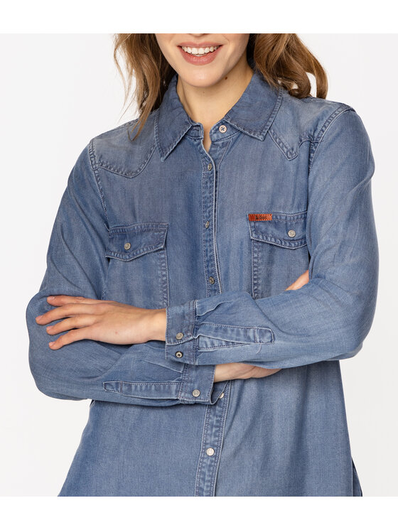 Lee Cooper Lee Cooper Koszula jeansowa CENTA 5018 Niebieski Regular Fit