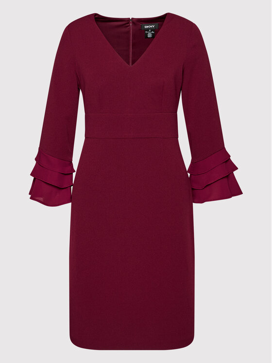 DKNY DKNY Coctailkleid DD1H2105 Dunkelrot Regular Fit
