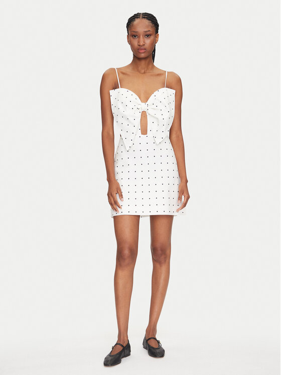 BARDOT BARDOT Poletna obleka Vieda Linen Bow 59711DB Bela Regular Fit