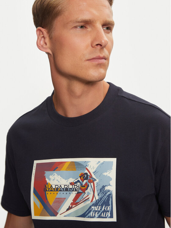 Napapijri Napapijri T-shirt S-Portalet Ss NP0A4I3E Tamnoplava Relaxed Fit