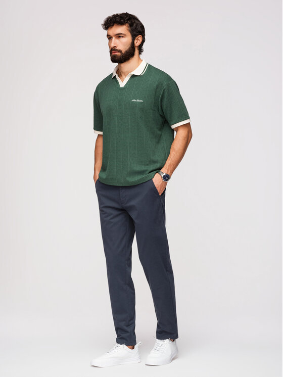Ombre Ombre Chinosy OM-PACP-0293 Granatowy Chino Fit