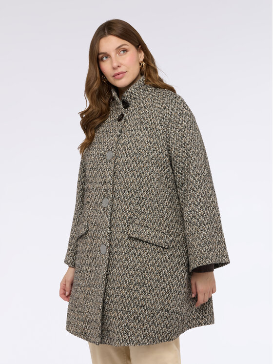 Fiorella Rubino Fiorella Rubino Płaszcz zimowy 0215L000051N0R2 Kremowy Slim Fit