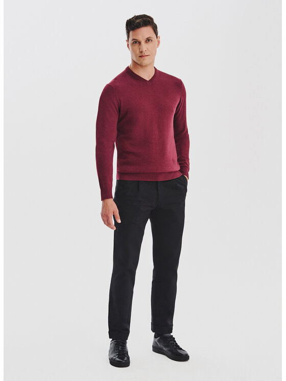 Pako Lorente Pako Lorente Sweter P25WB-2X-027 Bordowy Classic Fit