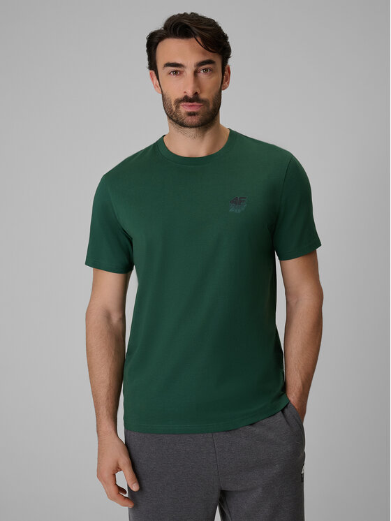 4F 4F T-Shirt COMMERCIAL 4 Zielony ciemny Regular Fit