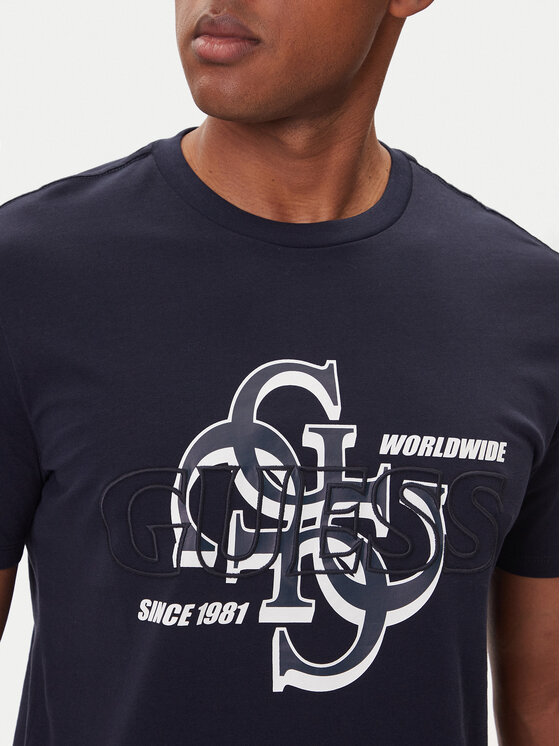 Guess Guess Тишърт M5BI72 I3Z14 Син Slim Fit