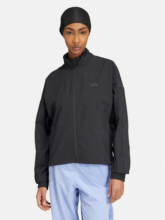 adidas Funkčná mikina Pacer All Gym Tonal 3-Stripes IW8167 Čierna Regular Fit