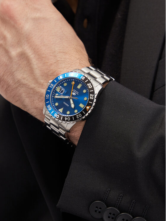 Fossil Fossil Zegarek Blue FS5991 Srebrny