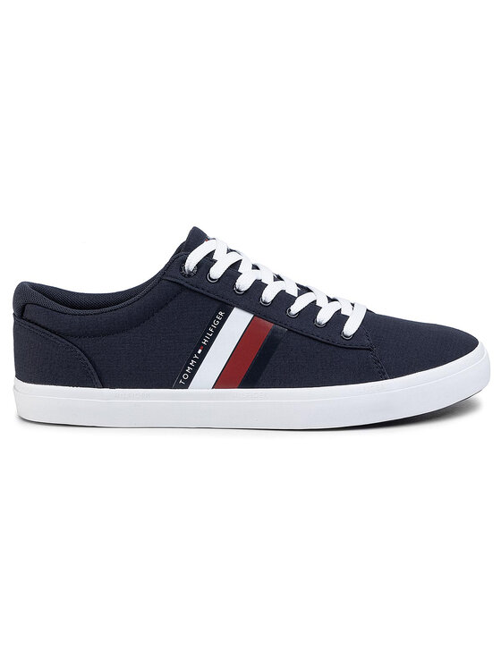 Tommy Hilfiger Tommy Hilfiger Sneakers aus Stoff Essential Stripes Detail Sneaker FM0FM02685 Dunkelblau