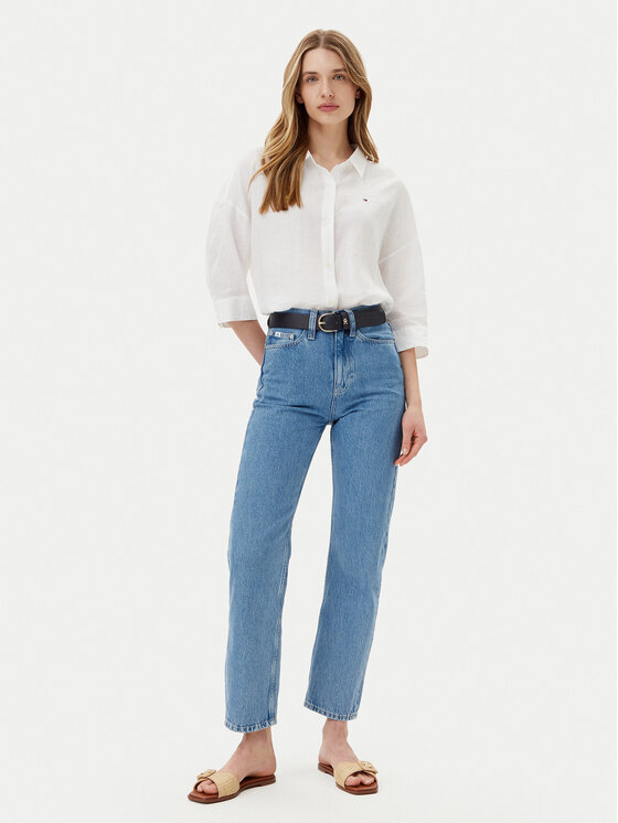 Tommy Hilfiger Tommy Hilfiger Košile WW0WW46169 Bílá Loose Fit