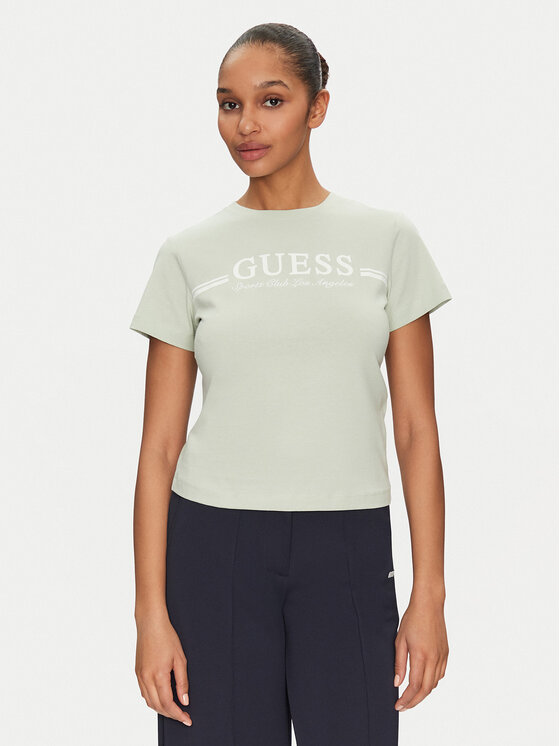 Guess Guess Tricou V5GI03 I3Z14 Verde Regular Fit