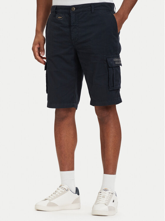 Aeronautica Militare Aeronautica Militare Szövet rövidnadrág 261BE0066UCT01122 Sötétkék Regular Fit