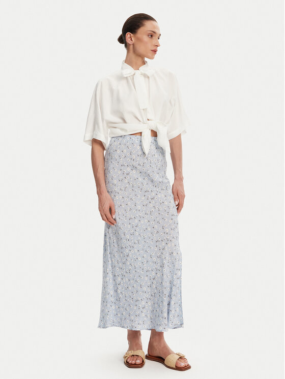 Pieces Pieces Spódnica midi Nya 17147811 Błękitny Regular Fit