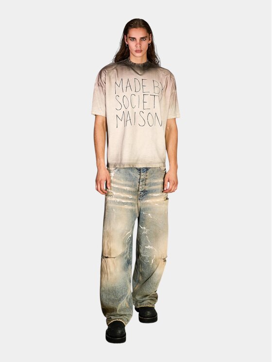 MADE BY SOCIETY MADE BY SOCIETY T-Shirt SANDSTONE - T17530 Beżowy Basic Fit