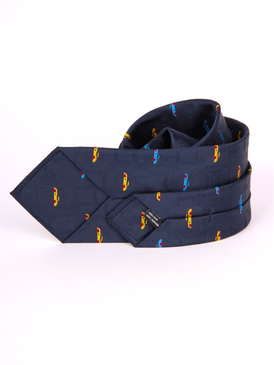 ELSNER ELSNER Krawat JEDWAB ŻAKARD A0937 Granatowy