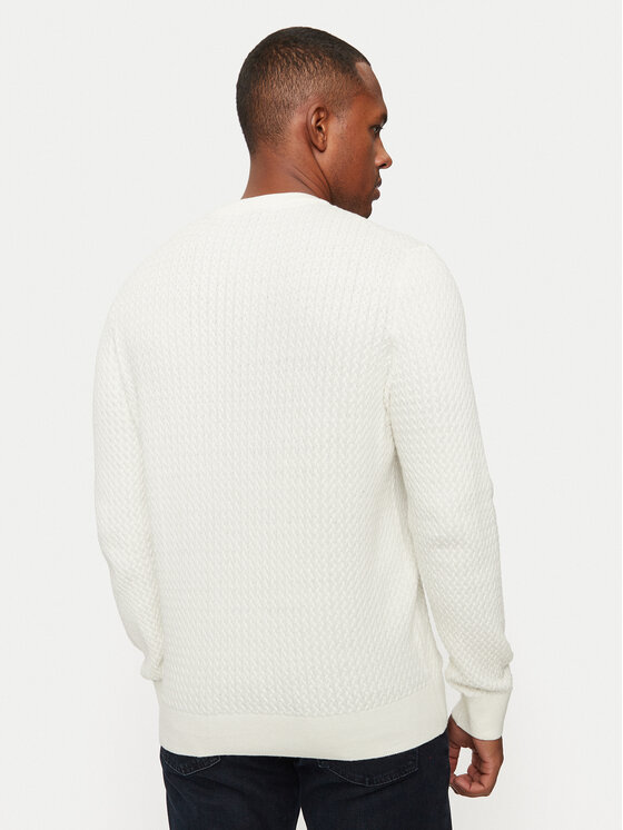 Bugatti Bugatti Pullover 7400 65521B Weiß Regular Fit