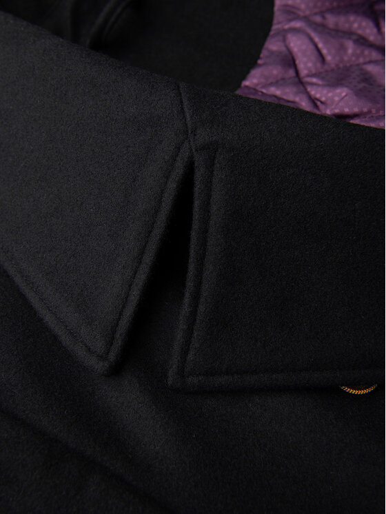Ombre Ombre Płaszcz zimowy OM-COWC-0156 Czarny Regular Fit