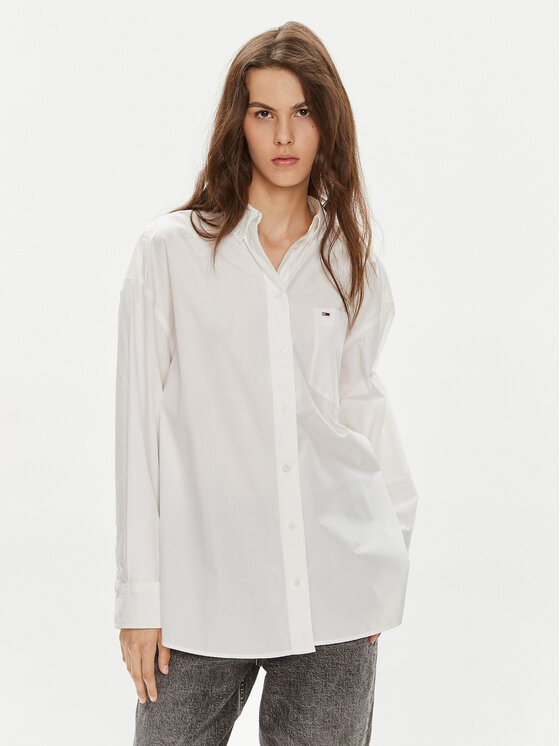 Tommy Jeans Tommy Jeans Košile Essential DW0DW18659 Bílá Oversize