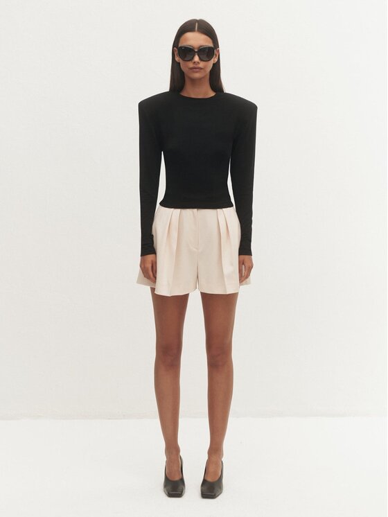 Le Collet Le Collet Bluzka CAMILLE Czarny Slim Fit
