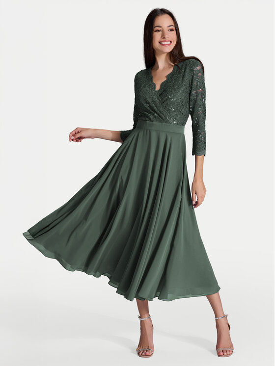 Swing Swing Cocktail obleka 5AE29100 Zelena Regular Fit