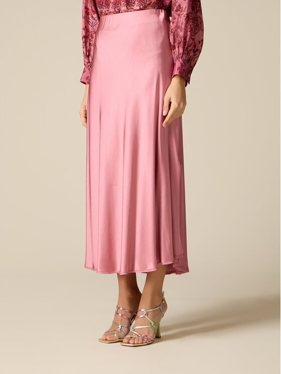 Oltre Oltre Spódnica maxi 1065J000292N006 Różowy A-Line Fit