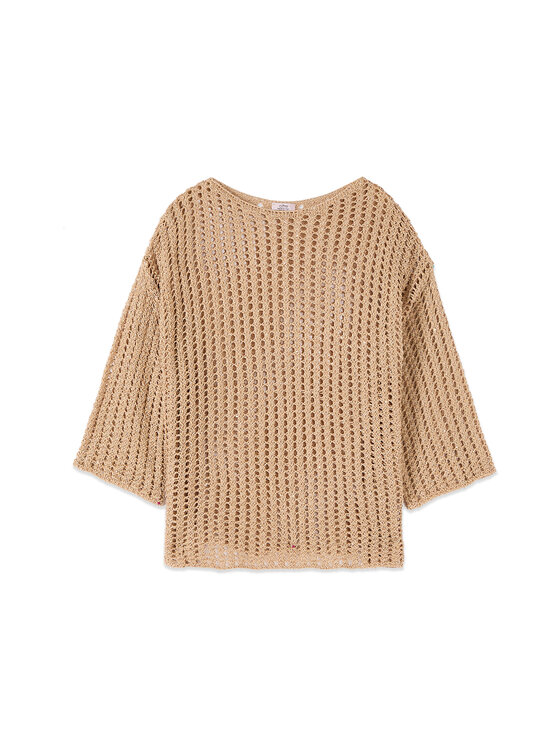 Oltre Oltre Maglione M576E001971N002 Beige Baggy Fit