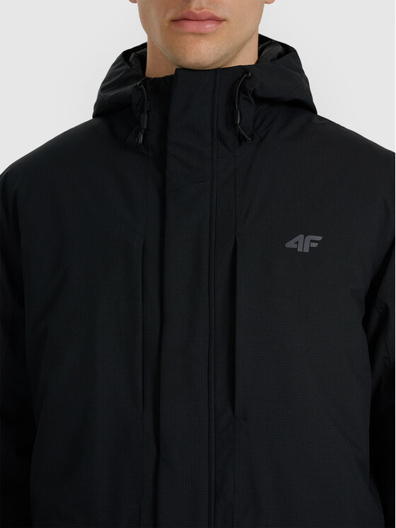 4F 4F Parka URBAN COMMUTER Czarny Regular Fit