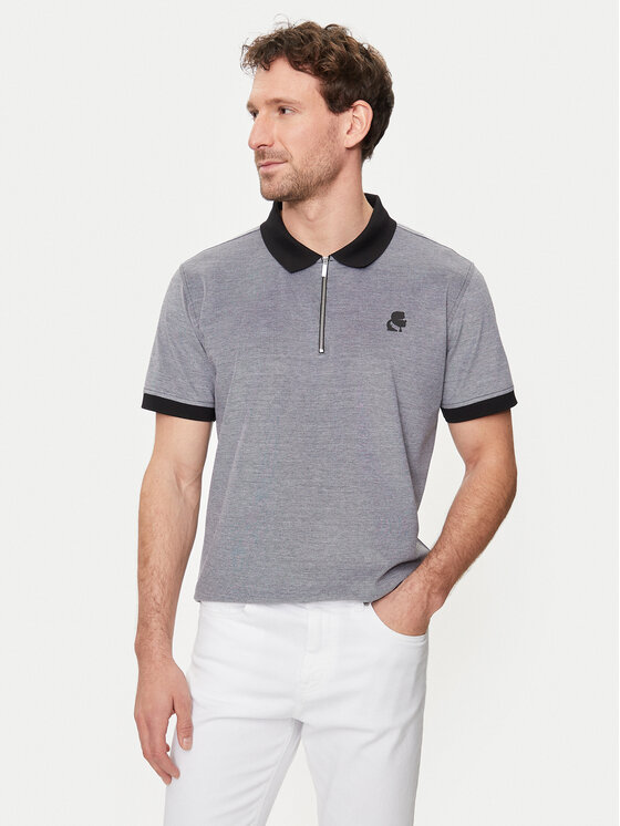 KARL LAGERFELD Polo 745004 542204 Melns Regular Fit