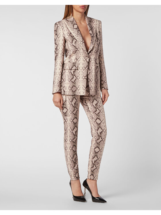 PHILIPP PLEIN PHILIPP PLEIN Marynarka 19211 Beżowy Loose Fit