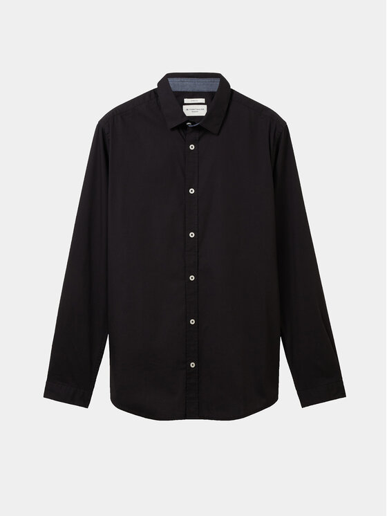Tom Tailor Tom Tailor Πουκάμισο 1037435 Μαύρο Regular Fit