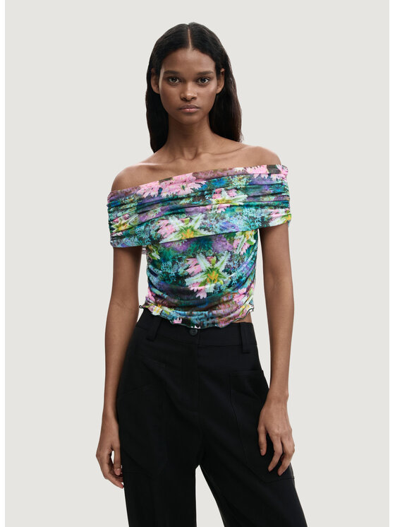 Desigual Desigual T-Shirt TS_MUNICH Πράσινο Casual Fit