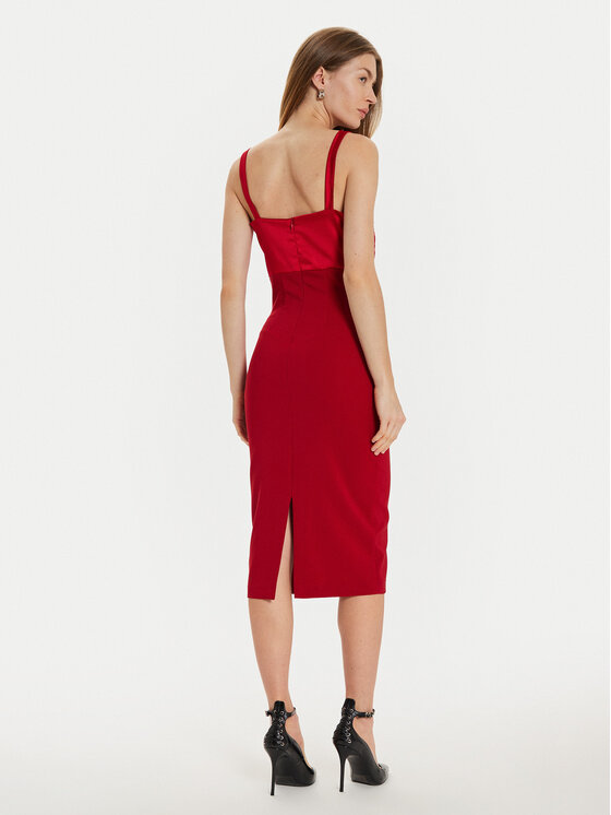 Rinascimento Rinascimento Koktel haljina CFC0019703002 Crvena Slim Fit